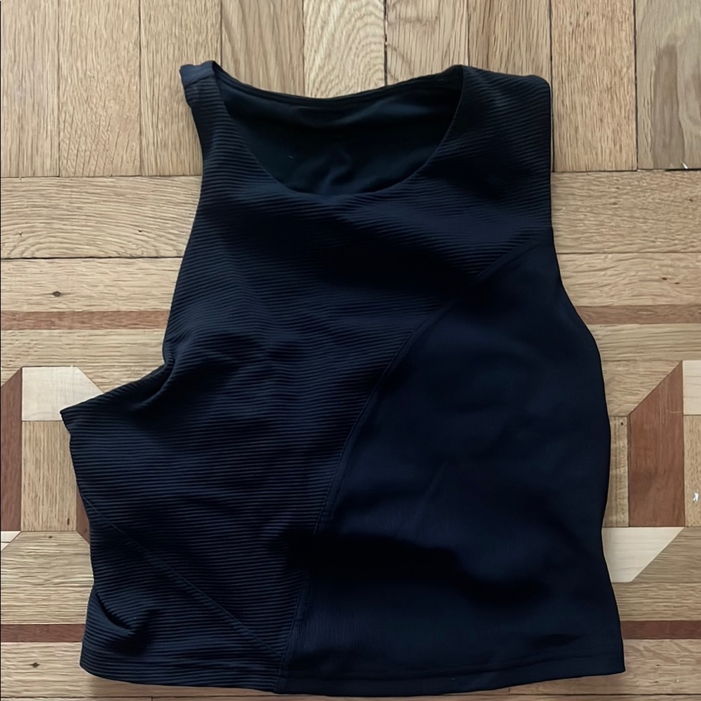 Lululemon Athletica Black Fitted Crop Tank Top